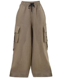 Metamorph - Linen Cargo Palazzo Trousers - Lyst