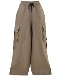 Metamorph - Linen Cargo Palazzo Trousers - Lyst