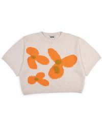 Gigi Knitwear - Neutrals Flower Cotton Knit T-Shirt - Lyst