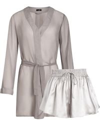 Je Mérite (I Deserve) - Silk Chiffon Shirt Dress & Silk Tap Short Set - Lyst