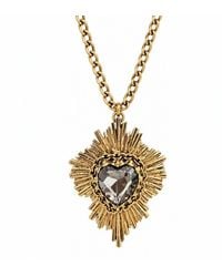 Vstyle - Smoky Crystal Sacred Heart Statement Necklace - Lyst