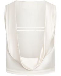 Marieta Yan - Marée Draped Open-Back Satin Top - Lyst