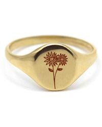 VicStoneNYC Fine Jewelry - Daisy Flower Engraving Signet Ring - Lyst