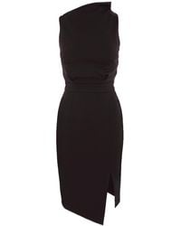 AVENUE No.29 - Bodycon Midi Dress With Leg Slit - Lyst
