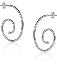 Spero London - Spiral Sterling Stud Earrings - Lyst
