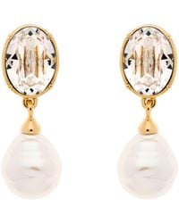 Emma Holland Jewellery - Crystal & Baroque Pearl Statement Clip Earrings - Lyst