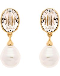 Emma Holland Jewellery - Crystal & Baroque Pearl Statement Clip Earrings - Lyst