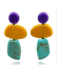 Michael Nash Jewelry - Puzzle, Amber, Multi Triple Drop Earrings - Lyst