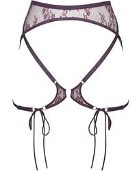 MONIQUE MORIN LINGERIE - Moonstruck Lace Harness Velvet - Lyst