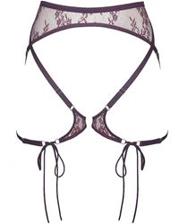 MONIQUE MORIN LINGERIE - Moonstruck Lace Harness Velvet - Lyst