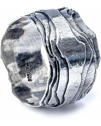 German Kabirski - Brocante Oxidized Ring With Shiny Layered Texture - Lyst