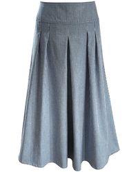The Well Worn - The Dune Skirt – Chambray Ticking Stripe - Lyst