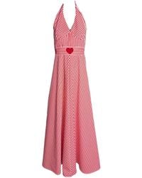 Couture to Your Door - Stripped Maxi Halter Neck Dress - Lyst