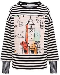 Larisa Dragna - Neutrals Audrey Top With And Stripes - Lyst