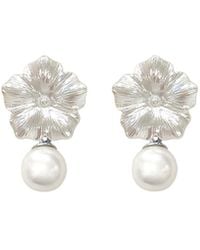 Agora Jewellery - Bavella Mini Round Pearl Earrings - Lyst