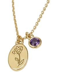 Argento Vivo - February Birthstone Charm Necklace - Lyst