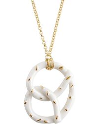 POPORCELAIN - Golden Salted Porcelain Pretzel Pendant Necklace - Lyst