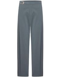 Pcfg - Cotton Blend Striped Woven Pant With Belt - Lyst