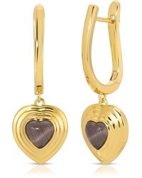 Glamrocks Jewelry - Heart Of Stone Hoop Earrings - Lyst