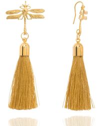 C.J.M - Dragonfly Tassel Earrings - Lyst