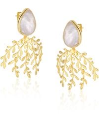 Spero London - Mother Of Pearl Branch Sterling Statement Earring - Lyst