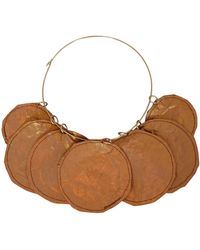 Romer Millinery - Metallic Silk Disc "Coin" Choker Copper - Lyst