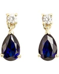 Juvetti - Pisa Sapphire & Diamond Pear Drop Earrings - Lyst