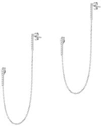 Spero London - Chained Bar Chain Earring Sterling - Lyst