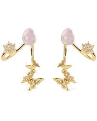 Freqnc Atelier - Butterfly Earrings Rose Quartz Ear Jackets - Lyst