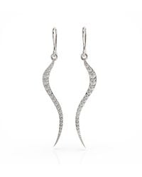 Linda Fiore - Swirl Earrings With Clear Cz - Lyst