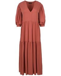 Conquista - Terracotta V Neck Maxi Dress - Lyst