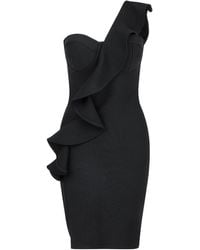Sour Figs - One Shoulder Ruffle Slit Hem Bandage Mini Dress - Lyst