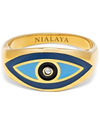 Nialaya - Evil Eye Ring - Lyst