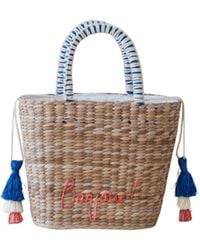 LIKHÂ - Neutrals Handwoven Seagrass Bonjour Tote Bag With Tassels - Lyst
