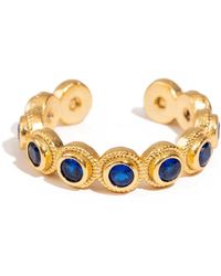 Ebru Jewelry - Royal Sapphire Adjustable Plated Stackable Ring - Lyst