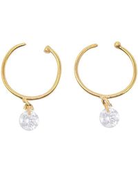 Lily Flo Jewellery - Naked Diamond Hoop Earrings - Lyst