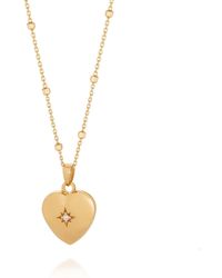 Nellou Jewellery - Starlight Heart Locket Necklace Plated Sterling - Lyst