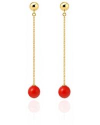 Unaloe - Vermeil Coral Drop Earrings – Luxury Contemporary Minimal Chain Designer Jewelry - Lyst