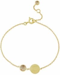 Auree - Bali 9ct Gold October Birthstone Bracelet Rose Quartz - Lyst
