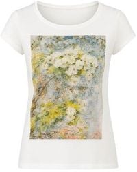 Conquista - Floral Print Boat Neck Top - Lyst