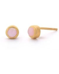 Nellou Jewellery - Mini Gem Dot Birthstone Earrings Plated Sterling - Lyst