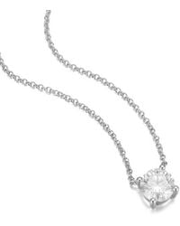 Lioness by Tf - Solara Moissanite Necklace Solid Sterling, Rhodium-Plated - Lyst
