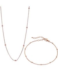 Spero London - Bead Chain Sterling Satellite Necklace & Bracelet Set - Lyst