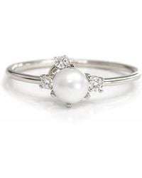VicStoneNYC Fine Jewelry - Luna Akoya Pearl Diamond Solid Ring - Lyst