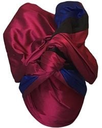 Romer Millinery - Twisturban Turban Silk Shantung Royal/ Claret One Of A Kind - Lyst