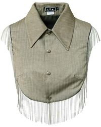 L2R THE LABEL - Reversible Metallic Fringe Vest - Lyst