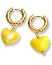 Classicharms - Ceramic Heart Dangle Earrings - Lyst