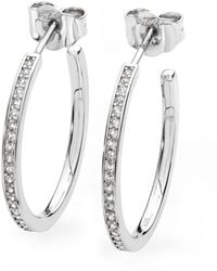 Lucy Quartermaine - Solid Sterling Skinny Drip Medium Hoops - Lyst
