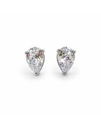 Jagged Halo Jewelry - Bombshell Pear-Shaped Cz Stud Earrings Plated Stainless Steel - Lyst