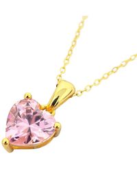 Harfi - Rose Quartz October Birthstone Love Heart Necklace - Lyst